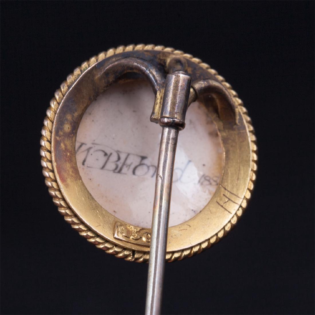 Gold and porcelain pin with Manchester terrier — image 3