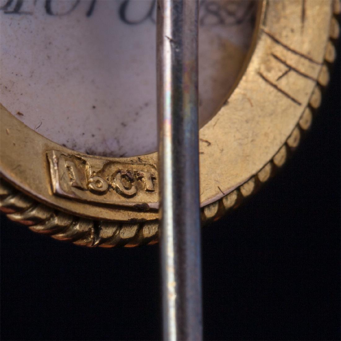 Gold and porcelain pin with Manchester terrier — image 4