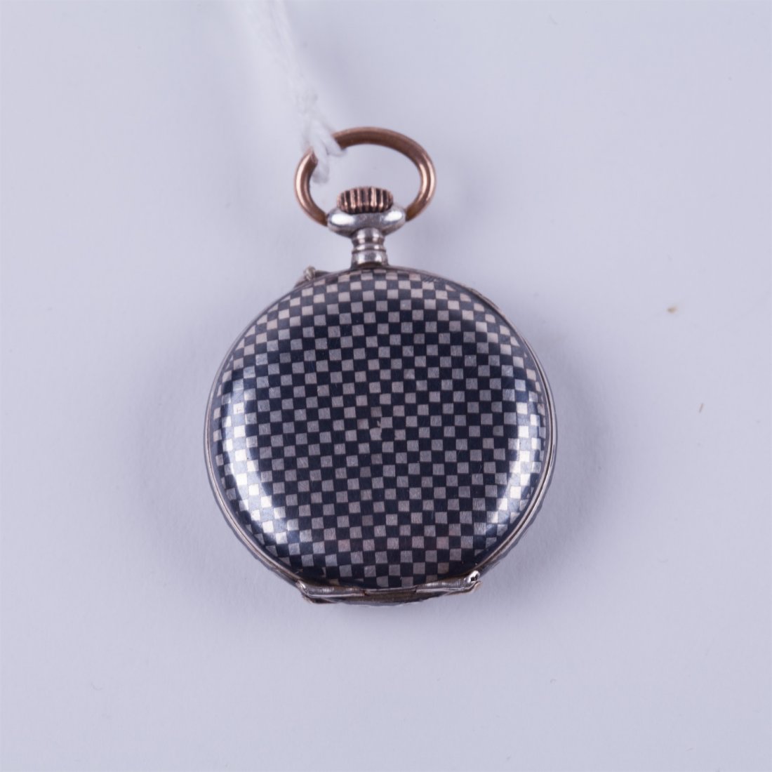 Open face silver pocket watch with enamel dial. — image 3