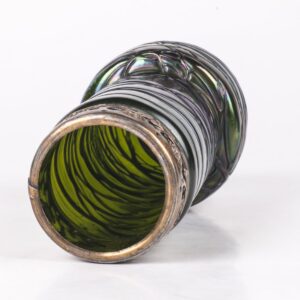 Antique Loetz Art nouveau green glass vase — image 2