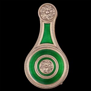 Gold and guilloche enamel decorative magnifier — image 2
