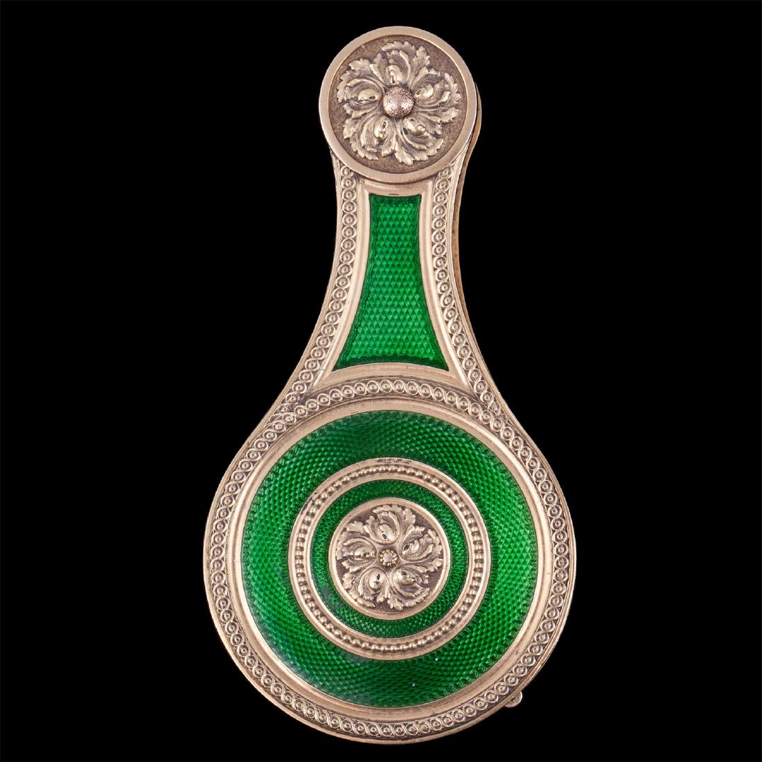 Gold and guilloche enamel decorative magnifier — image 2