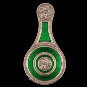 Gold and guilloche enamel decorative magnifier — image 3