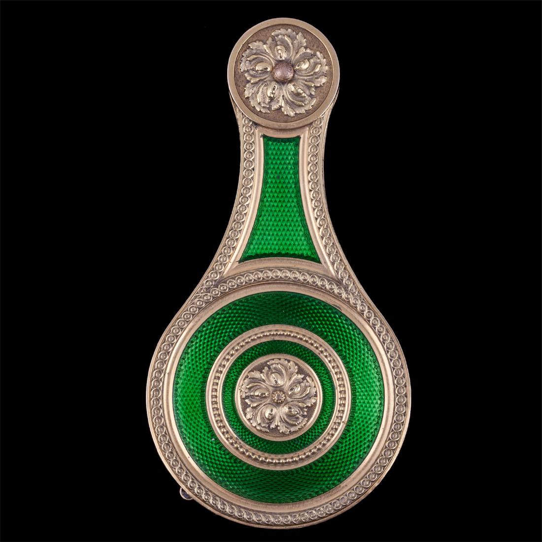 Gold and guilloche enamel decorative magnifier — image 3
