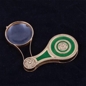Gold and guilloche enamel decorative magnifier — image 4