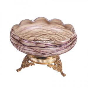 Antique Art nouveau vase on bronze graceful legs — image 1