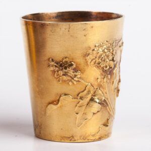 Antique set of 8 Art Nouveau silver gilt beakers — image 5