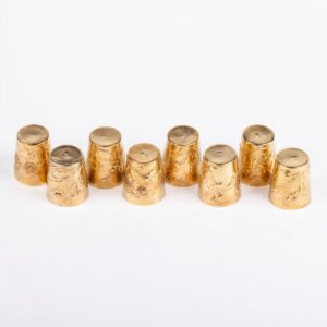 Antique set of 8 Art Nouveau silver gilt beakers — image 7