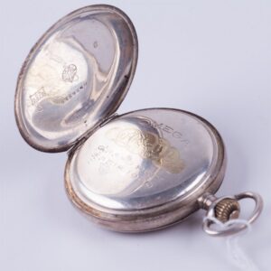 Hunting case silver pocket watch Omega. — image 4