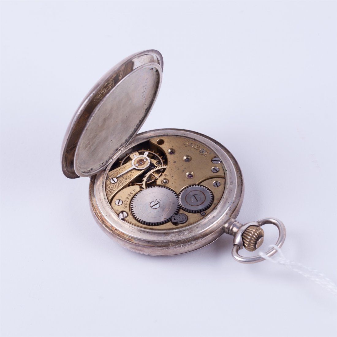 Hunting case silver pocket watch Omega. — image 5