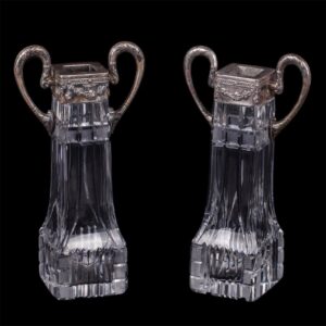 Russian imperial crystal vases in silver mounting — image 1