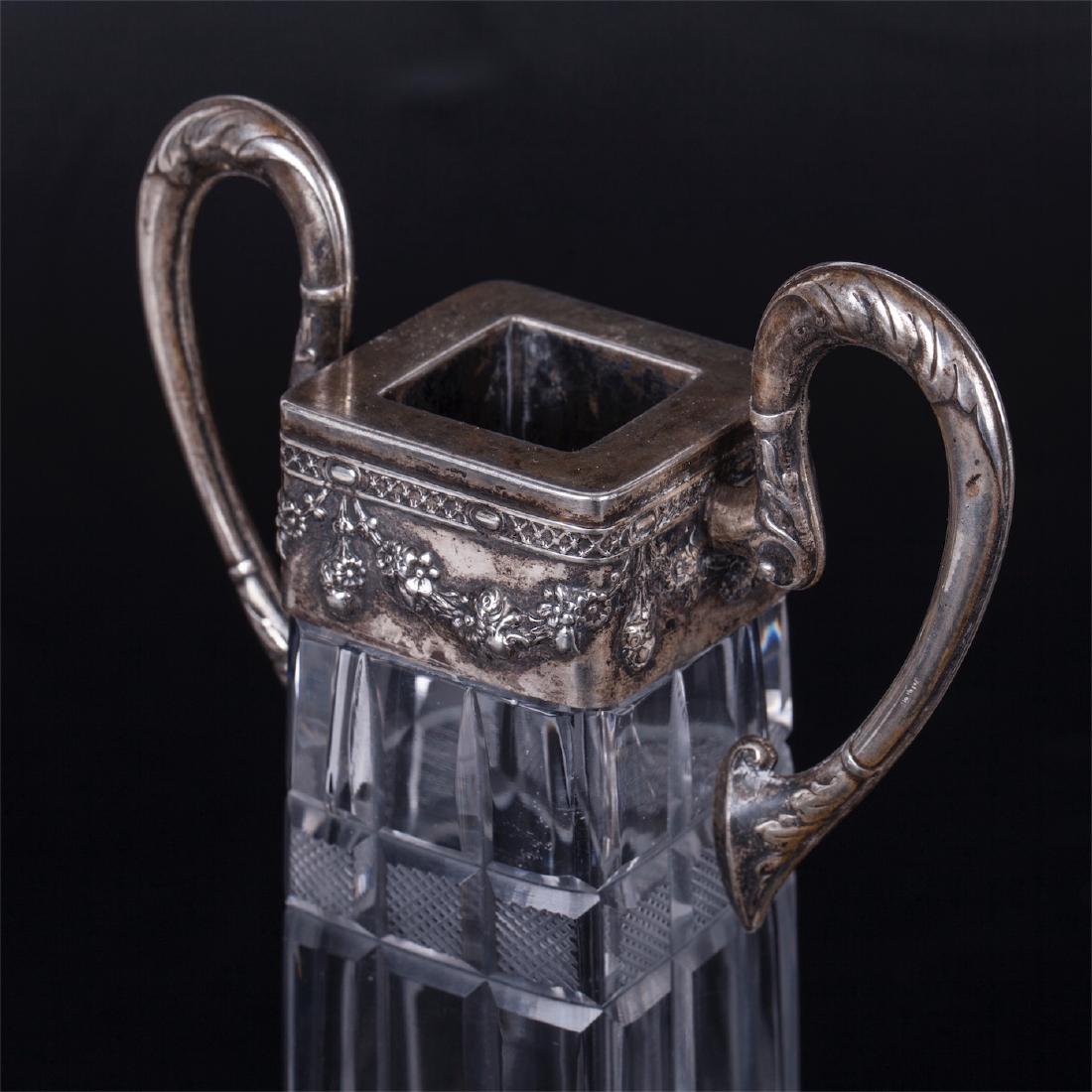 Russian imperial crystal vases in silver mounting — image 2