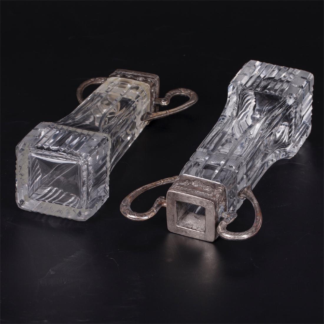 Russian imperial crystal vases in silver mounting — image 3
