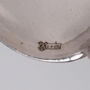 Antique silver set of 12 tea spoons in a wooden box — image 5