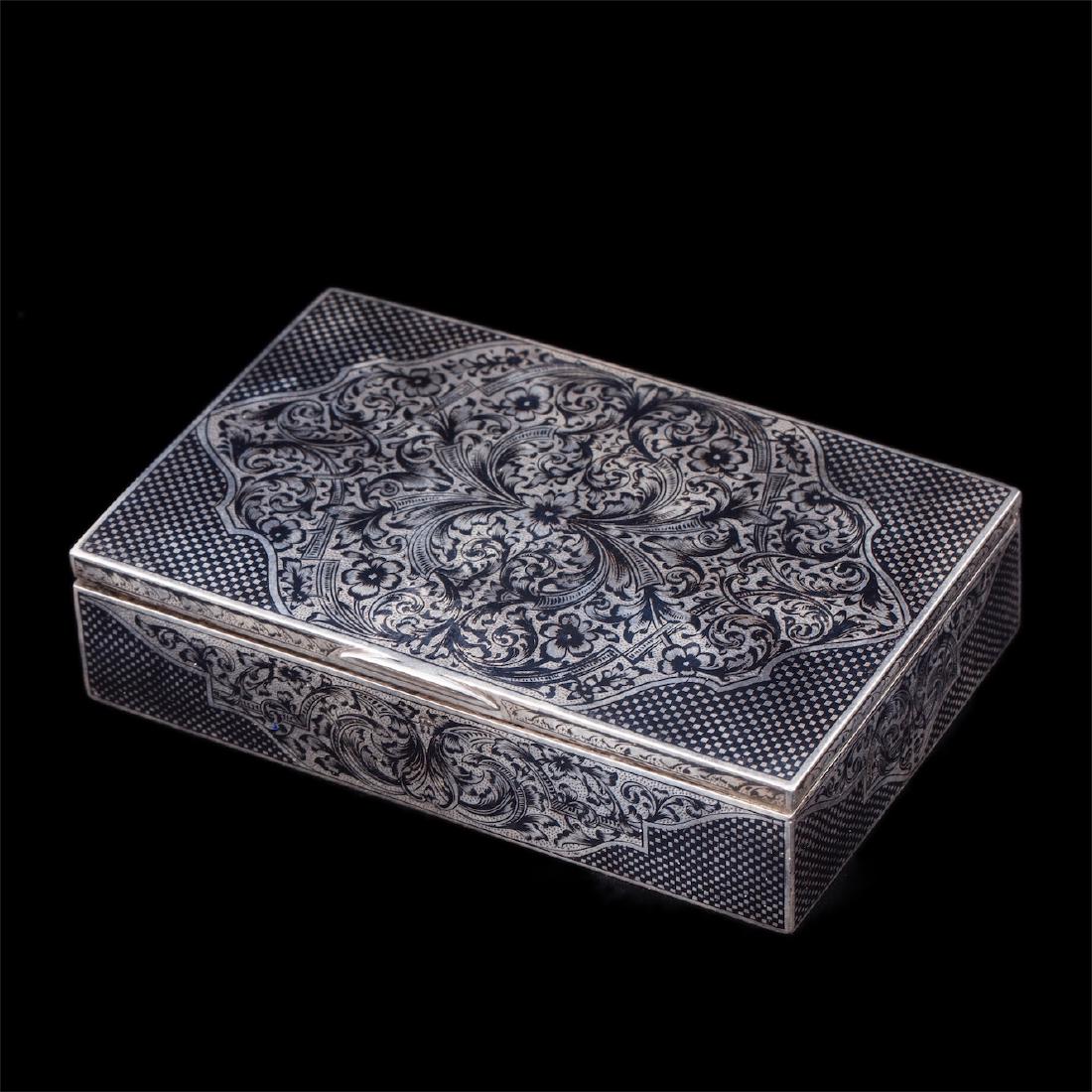 Imperial Russian silver niello box — image 1