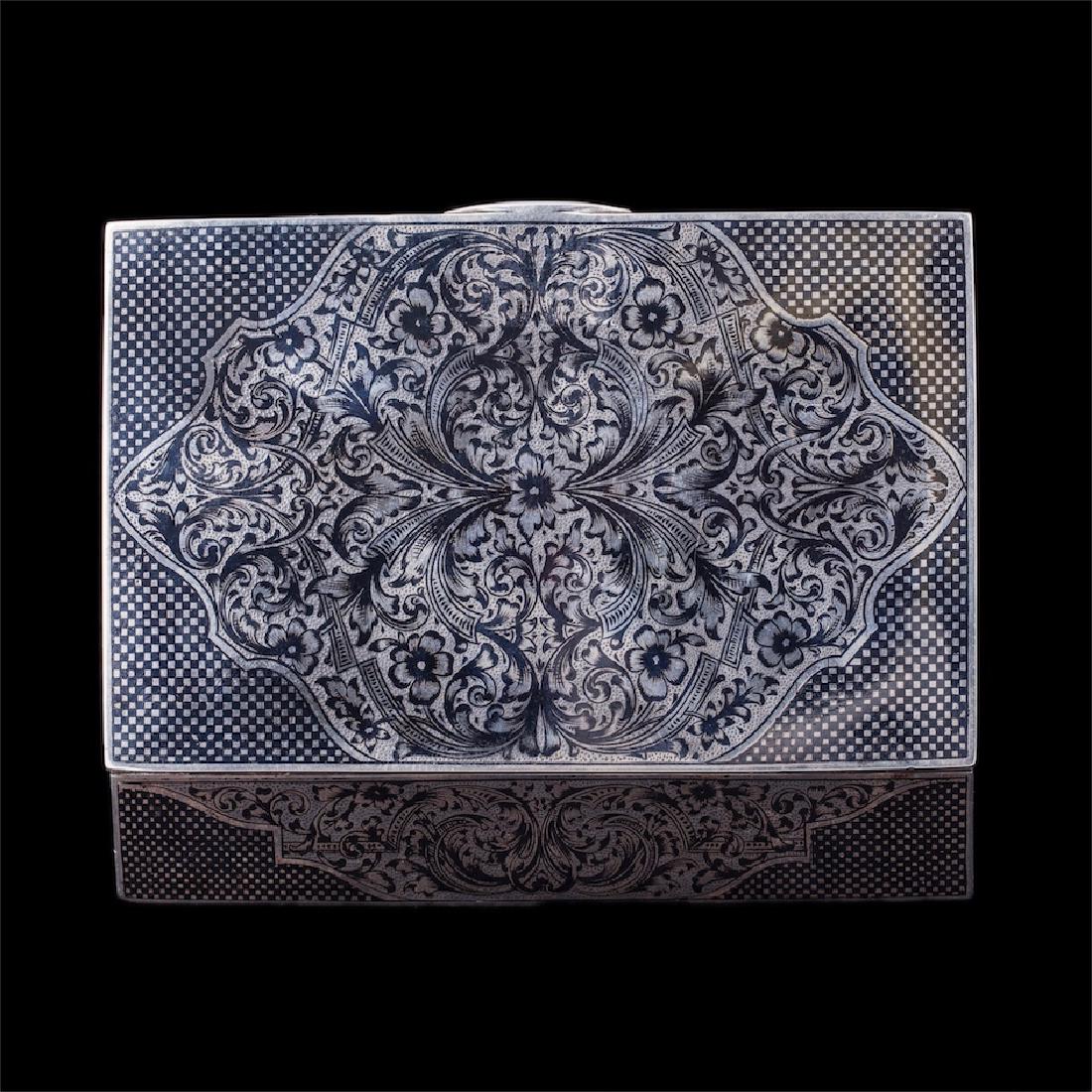 Imperial Russian silver niello box — image 2
