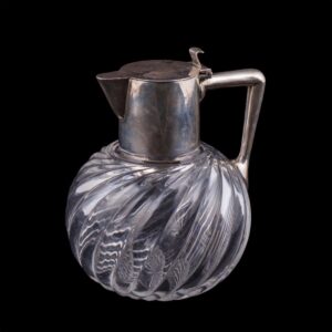 Small silver and cut glass decanter — image 1