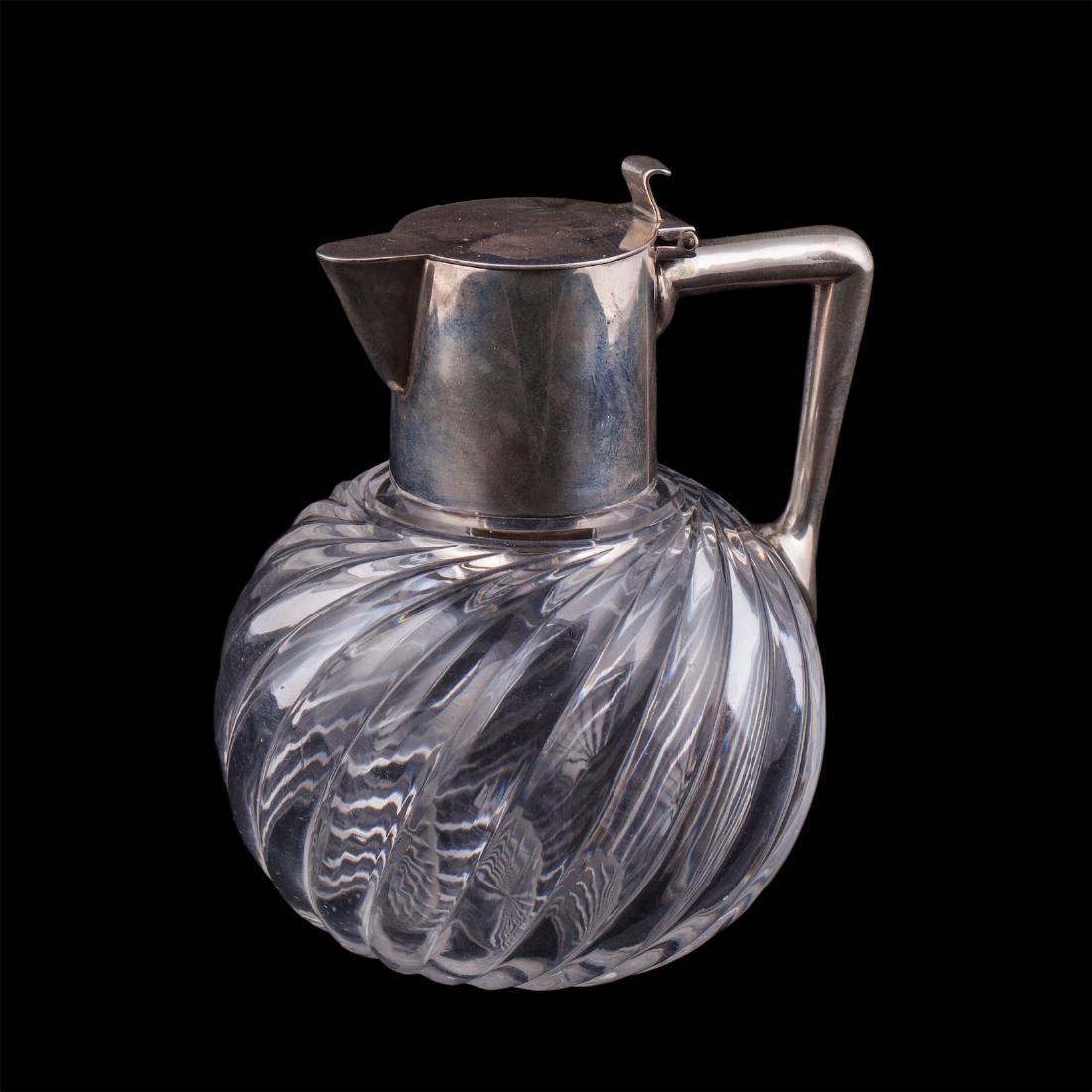 Small silver and cut glass decanter — image 1