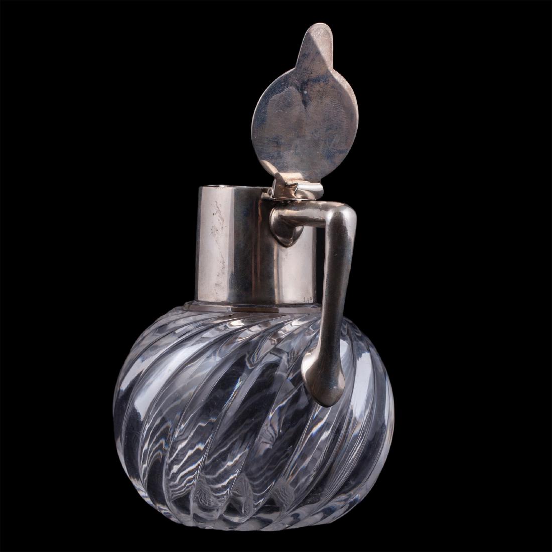 Small silver and cut glass decanter — image 3