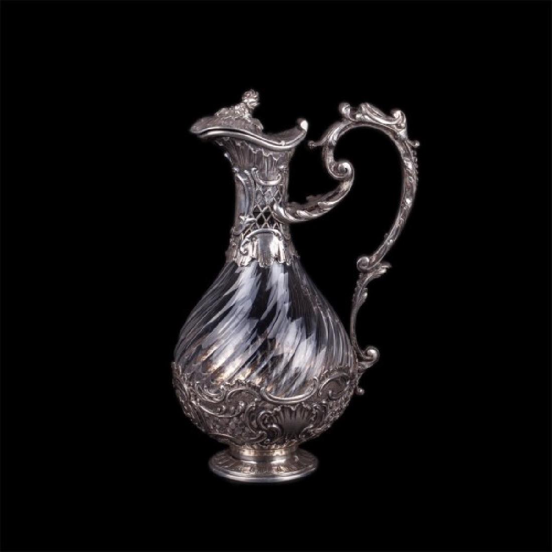 Antique French silver decanter — image 1