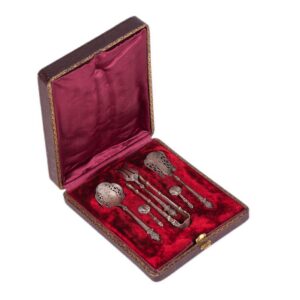 Antique French silver serving set of 6 pieces — image 1