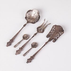 Antique French silver serving set of 6 pieces — image 4