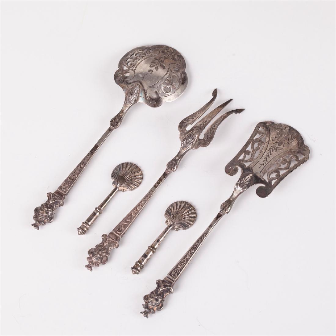 Antique French silver serving set of 6 pieces — image 5