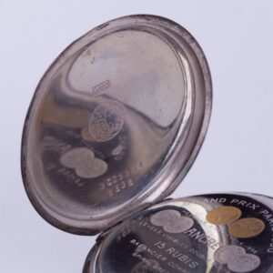 Open face silver pocket watch Zenith witch enamel dial. — image 3