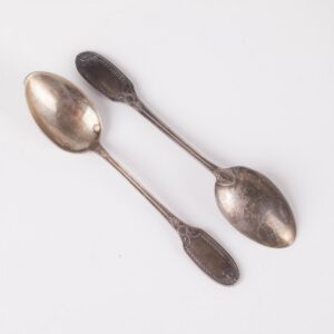 Antique French silver set of 12 tea spoons in a box — image 4