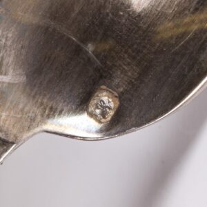 Antique French silver set of 12 tea spoons in a box — image 5