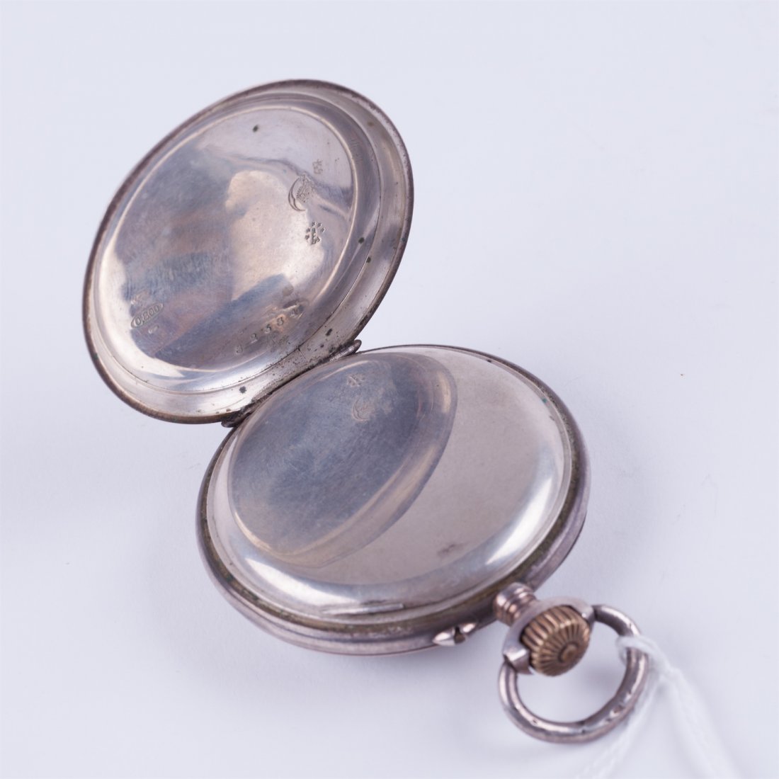 German "Union Glashutte" silver pocket watch. — image 3