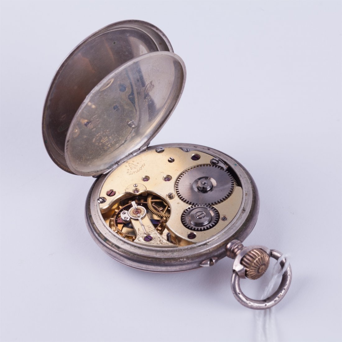 German "Union Glashutte" silver pocket watch. — image 5
