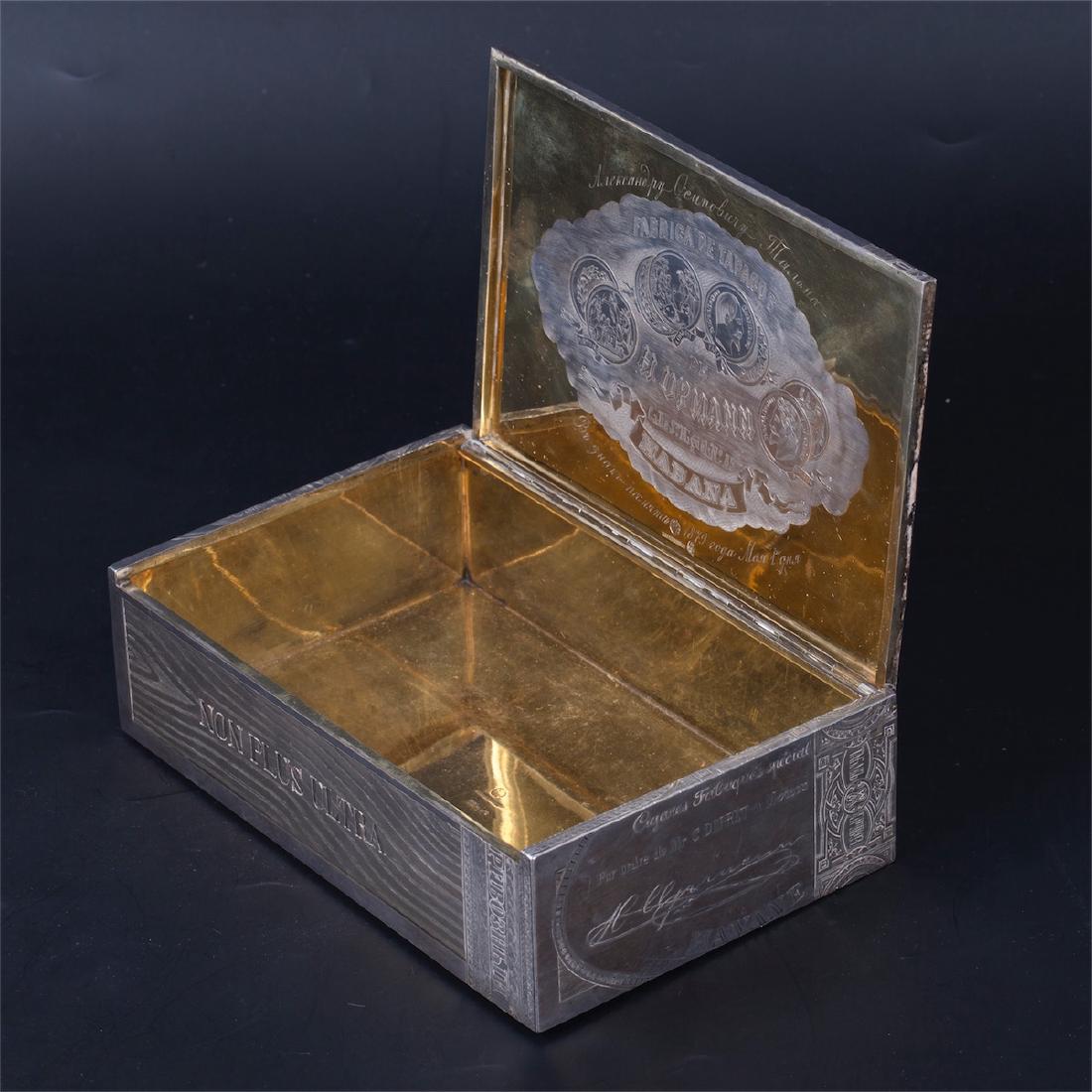 Russian Imperial silver cigar box. Ovchinnikov — image 4