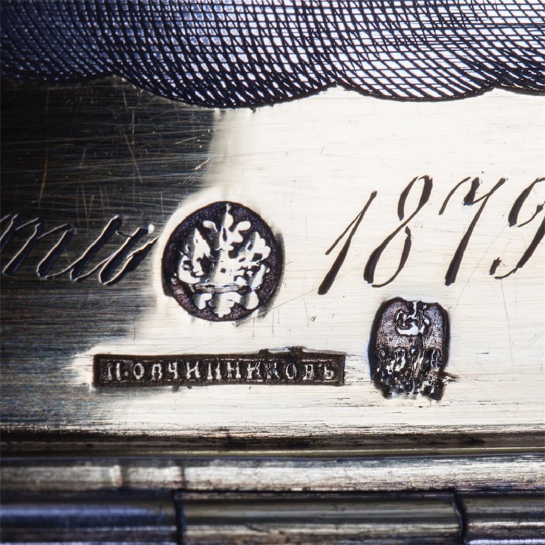 Russian Imperial silver cigar box. Ovchinnikov — image 9