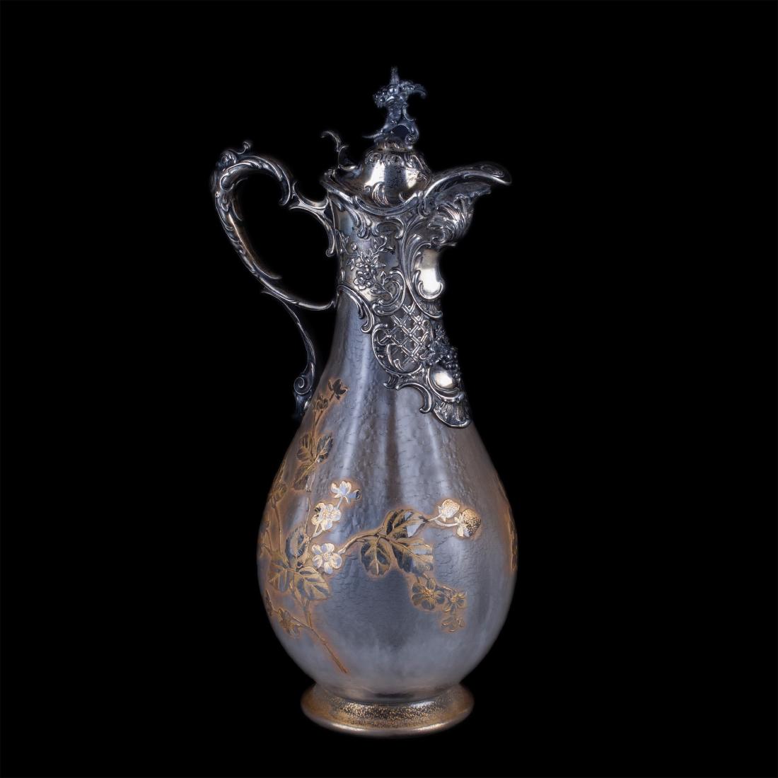 Antique decanter with French Daum glass body — image 1