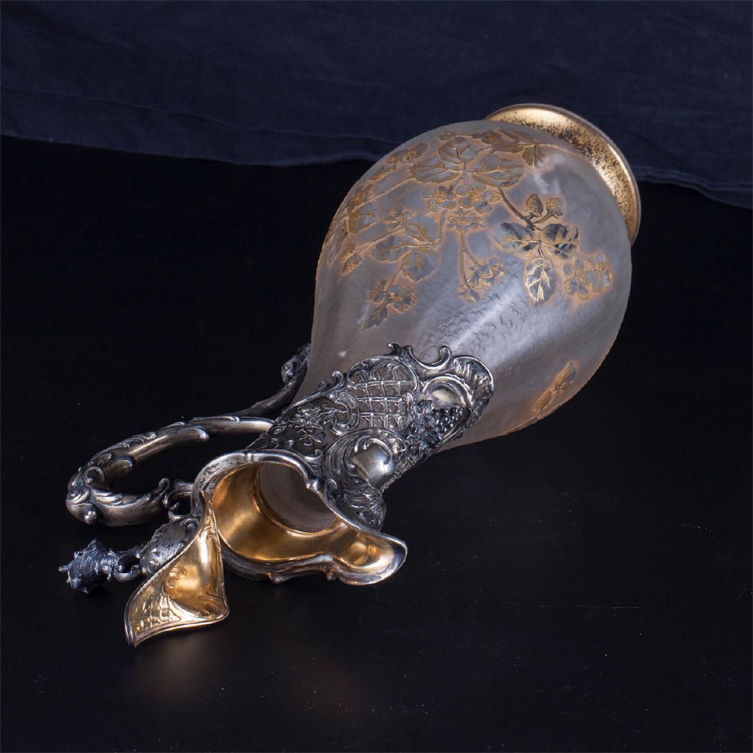 Antique decanter with French Daum glass body — image 6