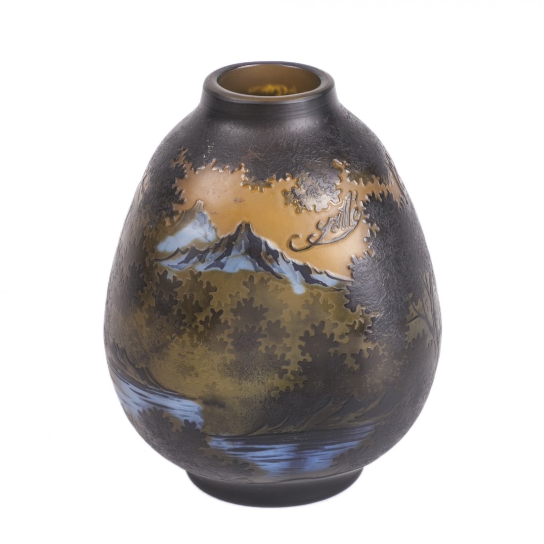 Antique French vase in dark purple colors. Emile Galle — image 1
