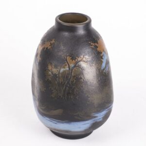 Antique French vase in dark purple colors. Emile Galle — image 3