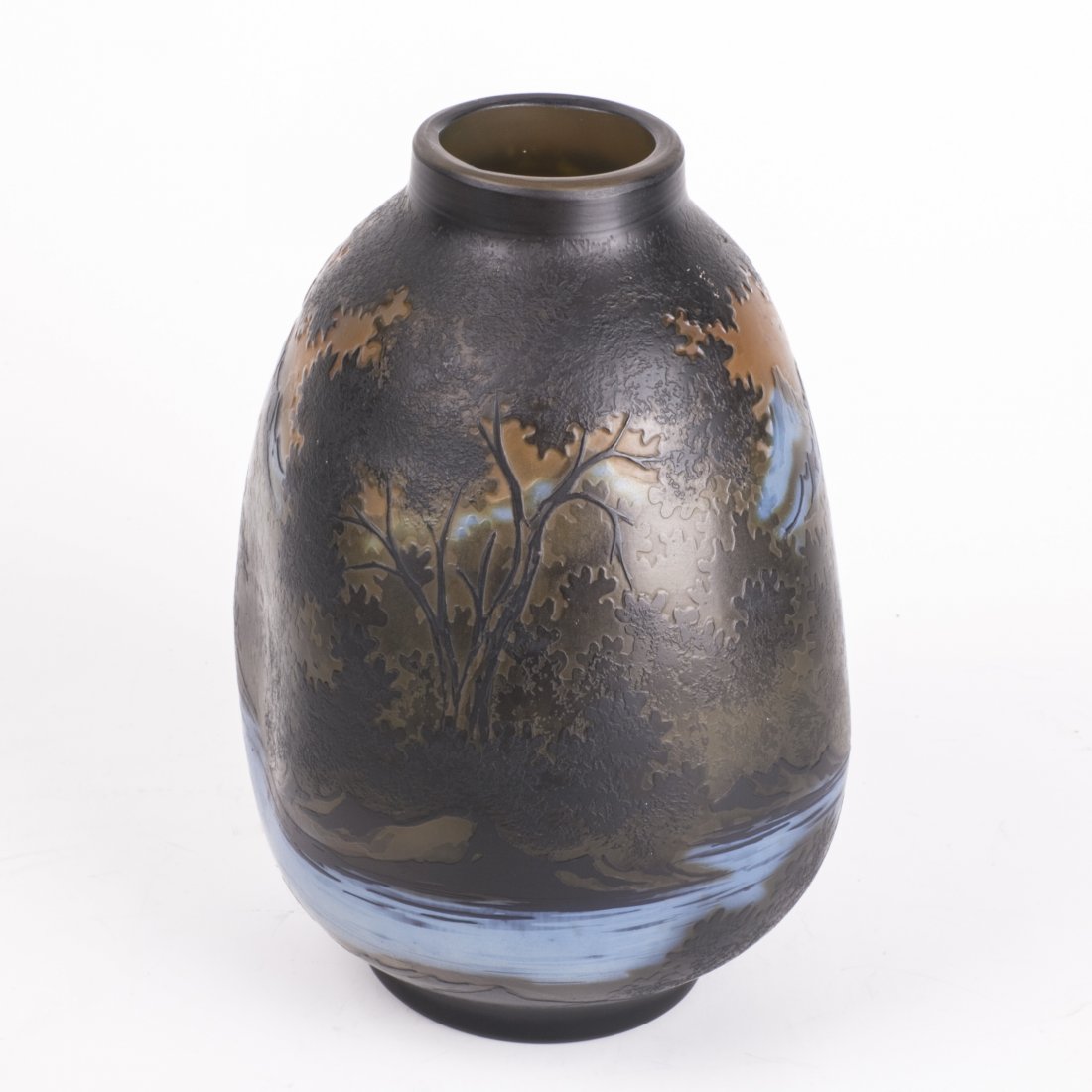 Antique French vase in dark purple colors. Emile Galle — image 3