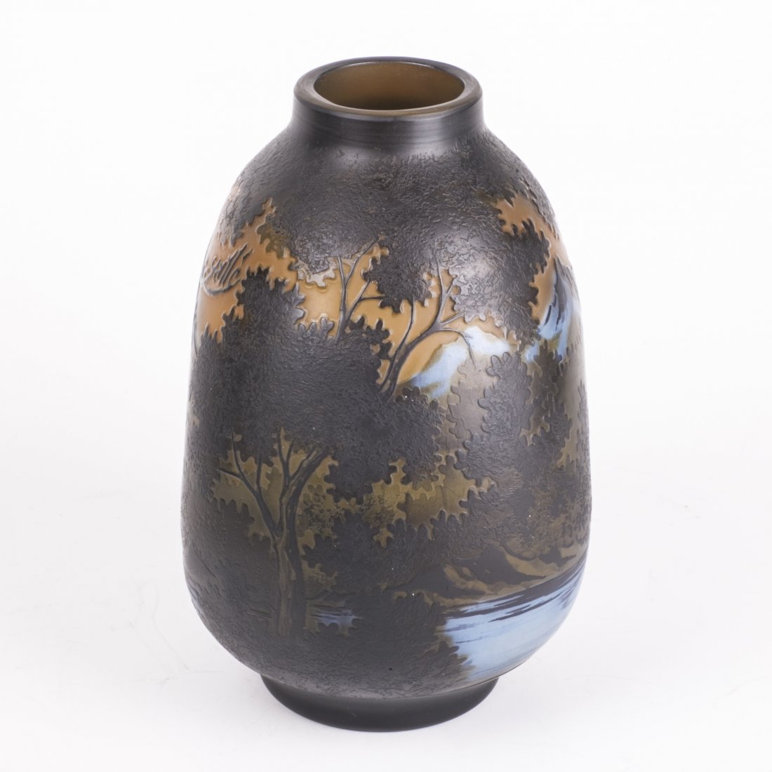 Antique French vase in dark purple colors. Emile Galle — image 4