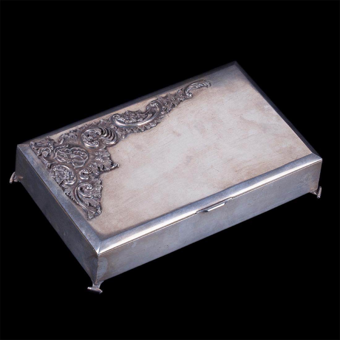 Russian silver cigar box with signature — image 1