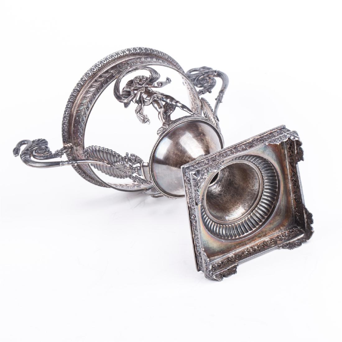 Antique silver mounted blue glass candy dish — image 6