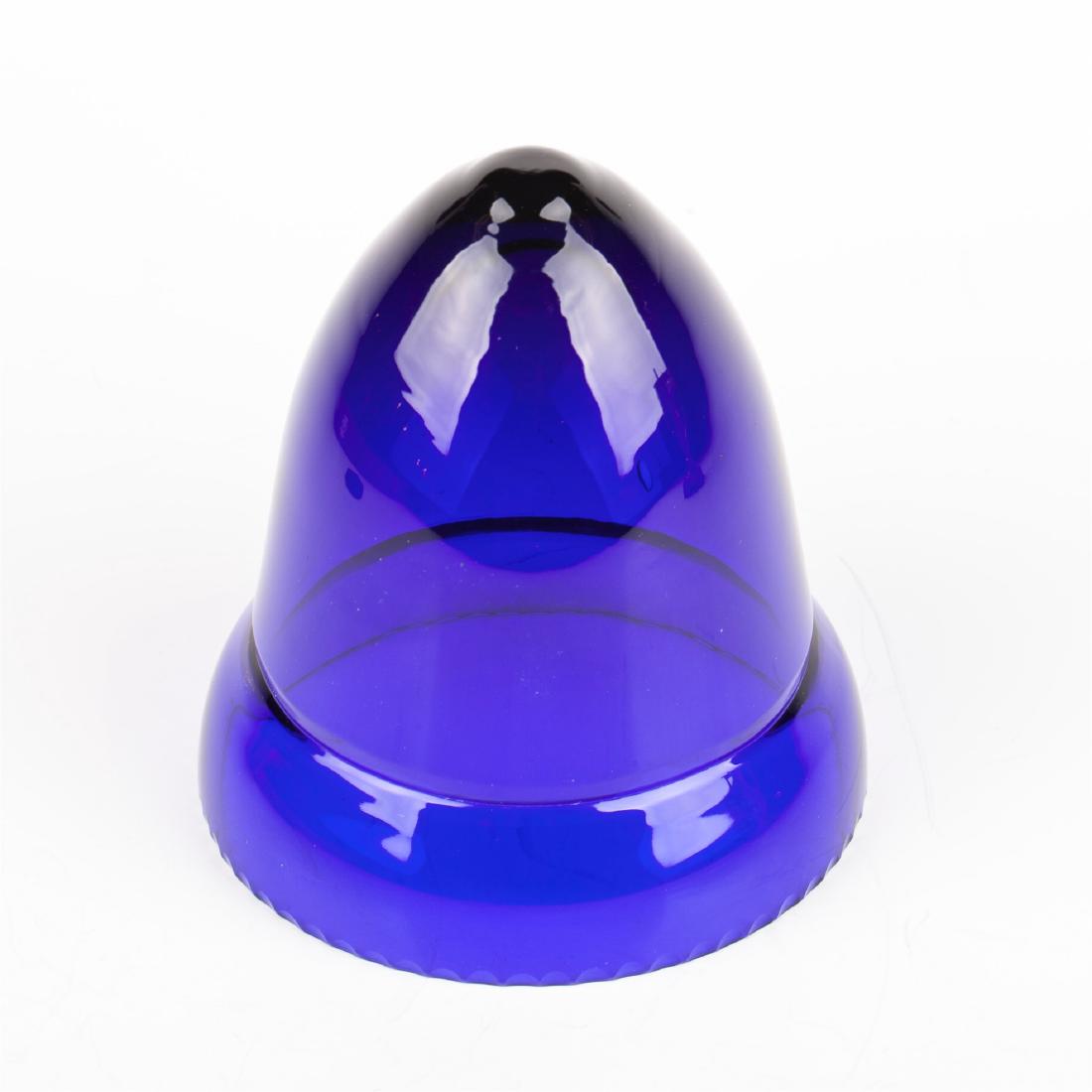 Antique silver mounted blue glass candy dish — image 7