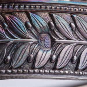 Antique silver mounted blue glass candy dish — image 8