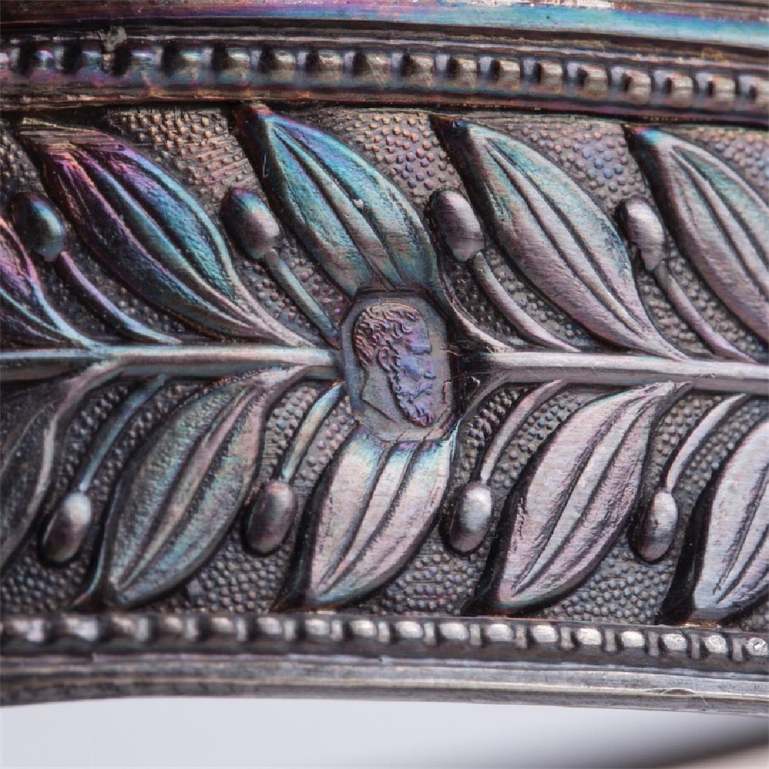 Antique silver mounted blue glass candy dish — image 8