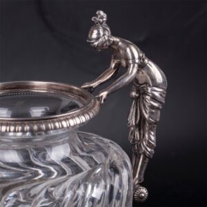 Faberge silver mounted cut-glass amphora — image 3