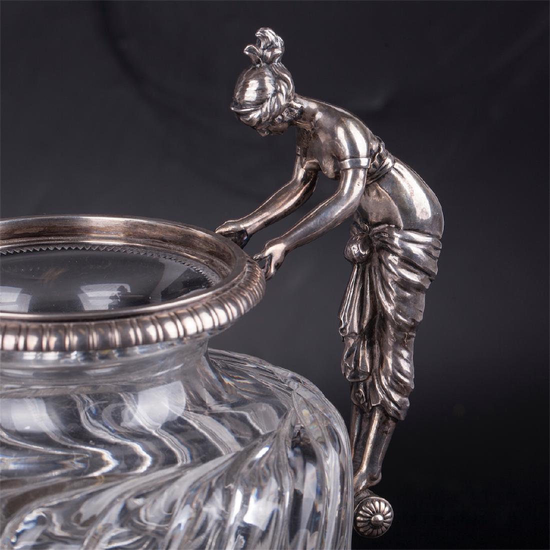 Faberge silver mounted cut-glass amphora — image 3