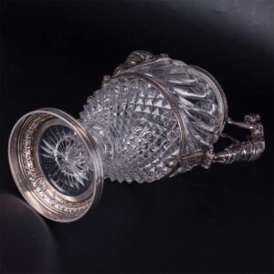 Faberge silver mounted cut-glass amphora — image 5