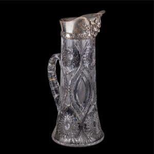 Huge Tiffany silver mounted cut glass pitcher — image 1