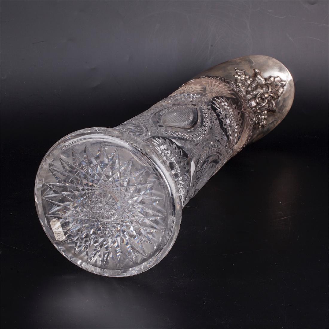 Huge Tiffany silver mounted cut glass pitcher — image 6